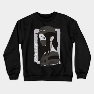 Cool Sad Anime Demonic Girl Crewneck Sweatshirt